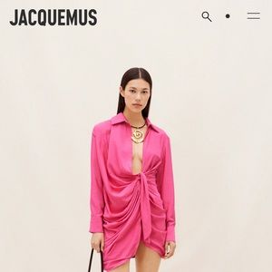 Jacquemus Le Papier pink linen dress